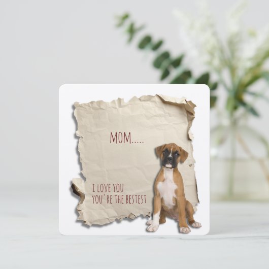 Boxer Mom speciale Kaart (Staand voorkant)