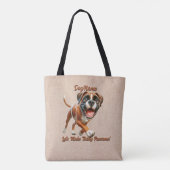 Boxer - Naam hond toevoegen, tekst wijzigen Tote Bag (Achterkant)