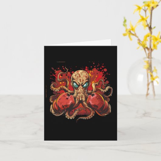 Boxer Octopus Lover Ocean Zee Creature Funny Boxin Kaart (Gele Bloem)