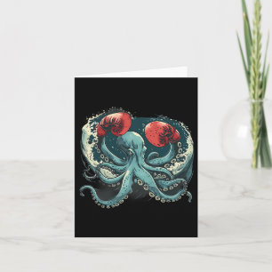 Boxer Octopus Lover Ocean Zee Creature Funny Boxin Kaart