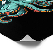 Boxer Octopus Lover Ocean Zee Creature Funny Boxin Poster (Hoek)