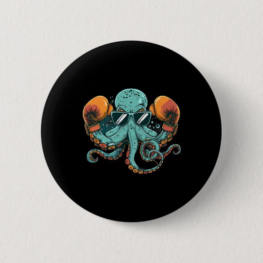 Boxer Octopus Lover Ocean Zee Creature Funny Boxin Ronde Button 5,7 Cm (Voorkant)