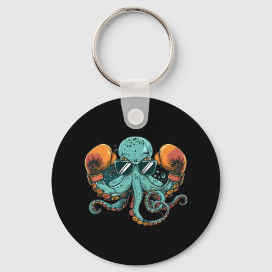 Boxer Octopus Lover Ocean Zee Creature Funny Boxin Sleutelhanger (Voorkant)