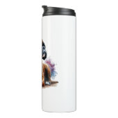 Boxer onder de bloemen in Waterverf Thermosbeker (Geroteerd rechts)