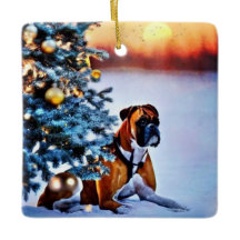 Boxer onder kerstboom