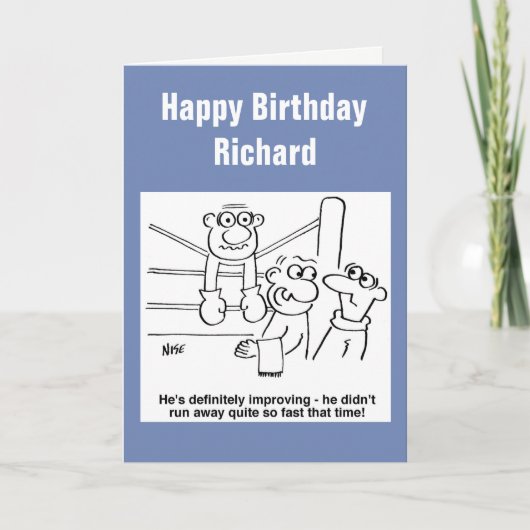 Boxer op de Cartoon Kaart (Voorkant)