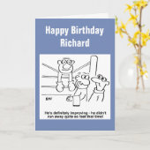 Boxer op de Cartoon Kaart (Gele Bloem)