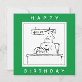 Boxer op een bureau heeft klout op bokshandschoene kaart (Voorkant)