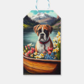 Boxer op een peddel: Een Schilderachtig avontuur Cadeaulabel (Voorkant)
