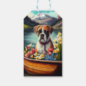 Boxer op een peddel: Een Schilderachtig avontuur Cadeaulabel (Achterkant)