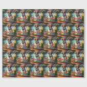 Boxer op een peddel: Een Schilderachtig avontuur Cadeaupapier (Vlak)