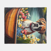 Boxer op een peddel: Een Schilderachtig avontuur Fleece Deken (Voorkant (Horizontaal))