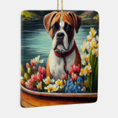 Boxer op een peddel: Een Schilderachtig avontuur Keramisch Ornament (Rechts)