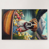 Boxer op een peddel: Een Schilderachtig avontuur Legpuzzel (Horizontaal)