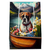 Boxer op een peddel: Een Schilderachtig avontuur Medium Cadeauzakje (Achterkant)