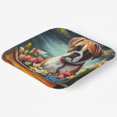 Boxer op een peddel: Een Schilderachtig avontuur Papieren Bordje (Gebogen)