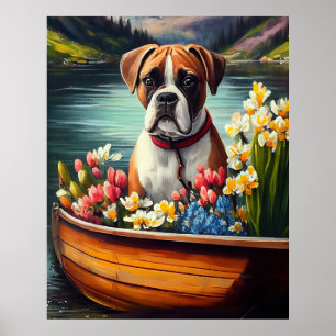 Boxer op een peddel: Een Schilderachtig avontuur Poster