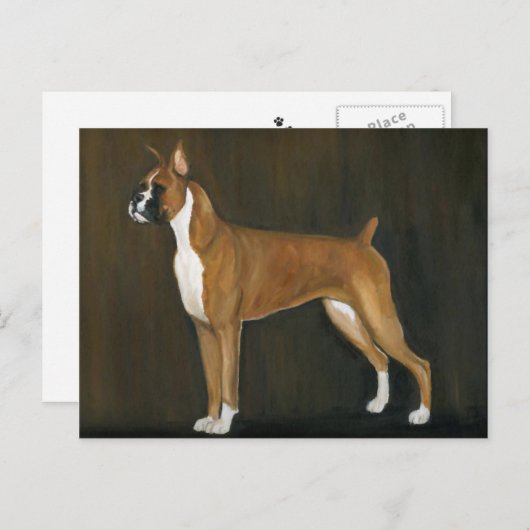 Boxer Original Dog Art Briefkaart (Voorkant / Achterkant)