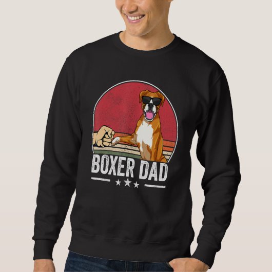 Boxer Pa Dog Boxer Dog Apparel Retro Sunset for an Trui (Voorkant)