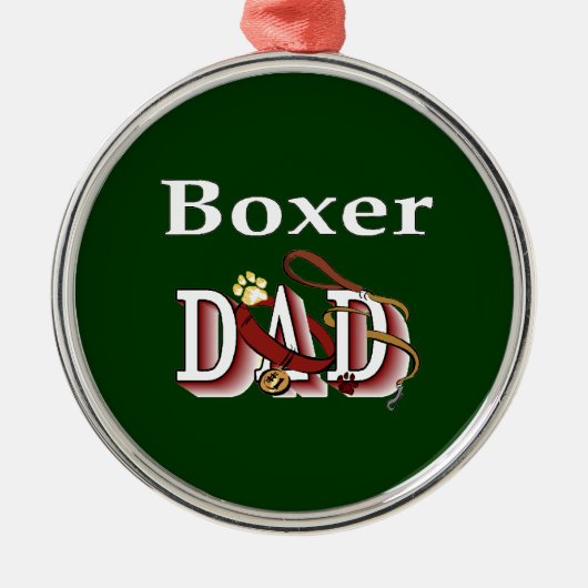 Boxer Pa Metalen Ornament (Voorkant)