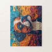 Boxer Papier Quilling Kunst Hondenportret Legpuzzel (Verticaal)