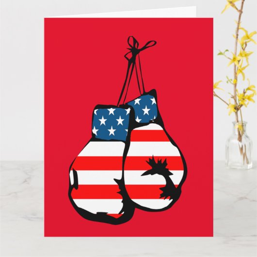 BOXER PATRIOTIC BIRTHDAY KAART (Gele Bloem)