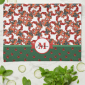 Boxer Patroon Monogram Kerstmis Hond Theedoek (Gevouwen)
