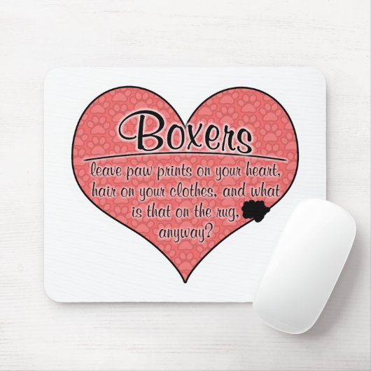 Boxer Paw Prints Dog Humor Muismat (Met muis)