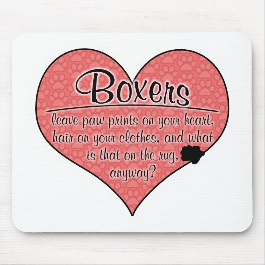 Boxer Paw Prints Dog Humor Muismat (Voorkant)