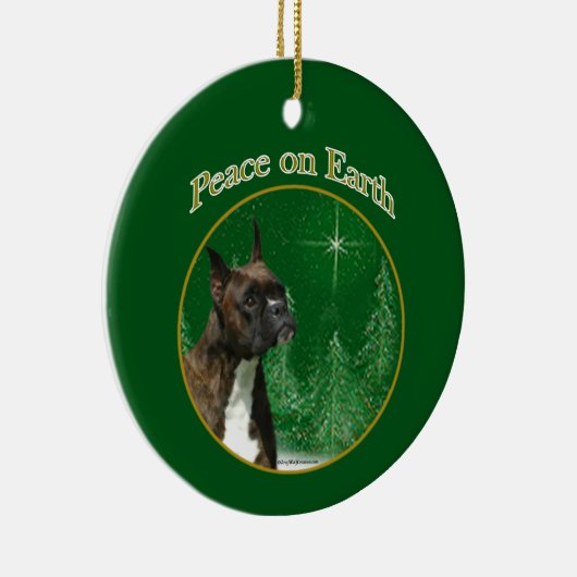 Boxer Peace Keramisch Ornament (Rechts)