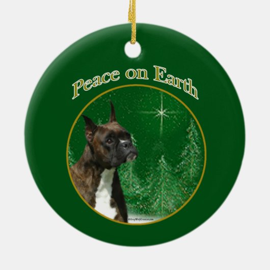 Boxer Peace Keramisch Ornament (Achterkant)