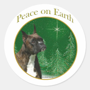 Boxer Peace Ronde Sticker