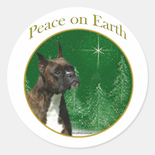 Boxer Peace Ronde Sticker (Voorkant)