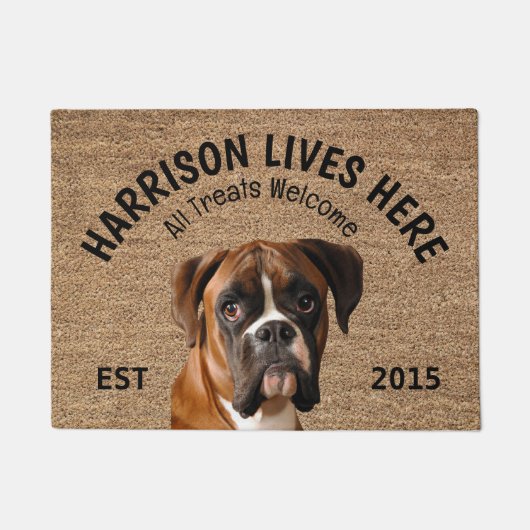 Boxer Persoonlijk Hondenliefhebber Doormat Deurmat (Voorkant)