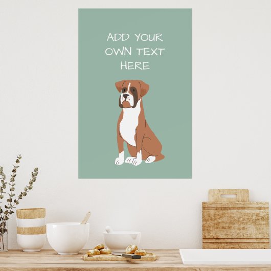 Boxer Persoonlijke hond Poster (Keuken)