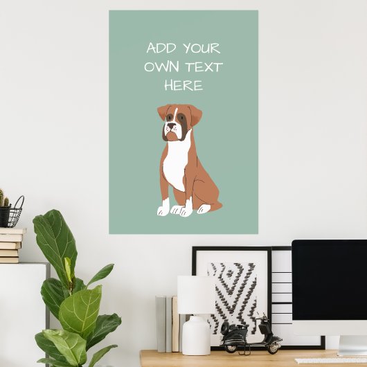 Boxer Persoonlijke hond Poster (Thuiskantoor)