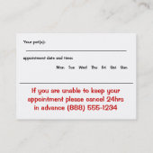 Boxer Pet Grooming Business and Appointing Card Afsprakenkaartje (Achterkant)