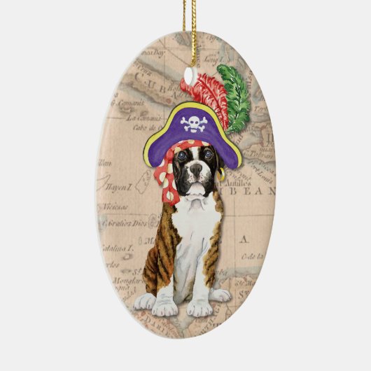 Boxer Pirate Keramisch Ornament (Rechts)
