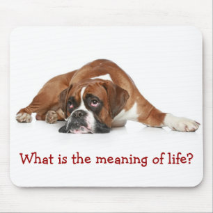 Boxer Pondering the Beting of Life Mousepad Muismat