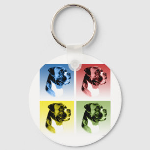 Boxer Pop Kunst Sleutelhanger