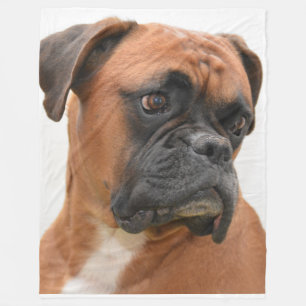Boxer Portrait Fleece Deken