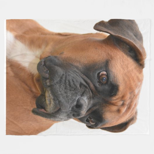 Boxer Portrait Fleece Deken (Voorkant (Horizontaal))