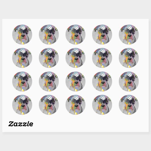Boxer Portrait Ronde Sticker (Vel)