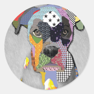 Boxer Portrait Ronde Sticker