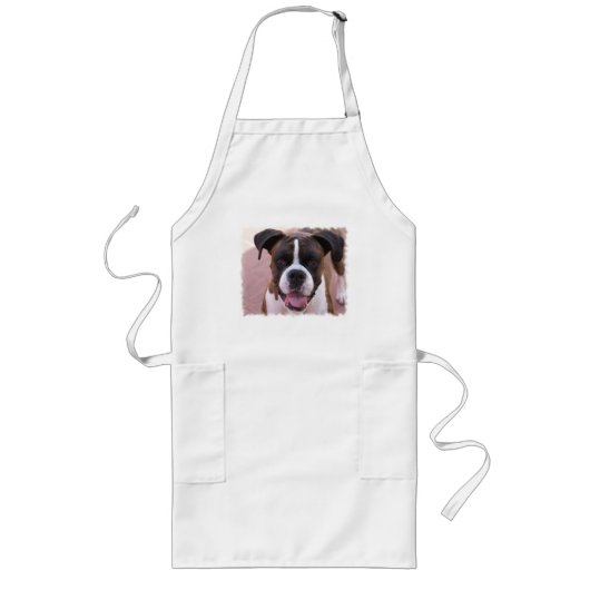 Boxer Pup Apron Lang Schort (Voorkant)