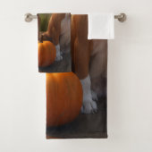 Boxer Pup Autumn Delight Pompoen Bad Handdoek (Insitu)