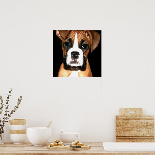 Boxer pup canvas afdrukken poster (Keuken)