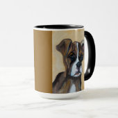 Boxer Pup | Tweetonige Mok, 15 oz Mok (Voorkant rechts)