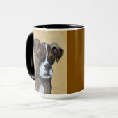 Boxer Pup | Tweetonige Mok, 15 oz Mok (Voorkant links)
