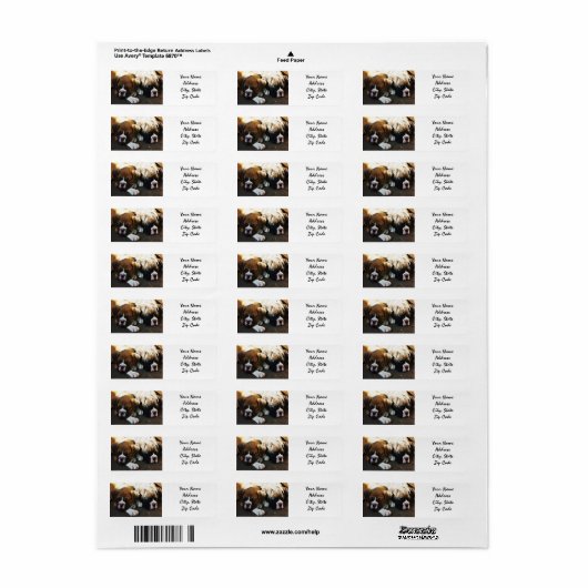 Boxer Puppies Adresetiketten Etiket (Full Sheet)